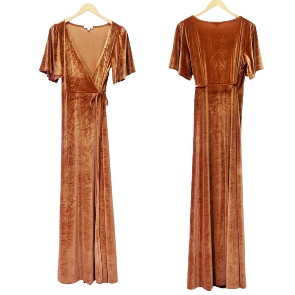 Baltic Born Rust Velvet Maxi Dress - Picture 12 of 15